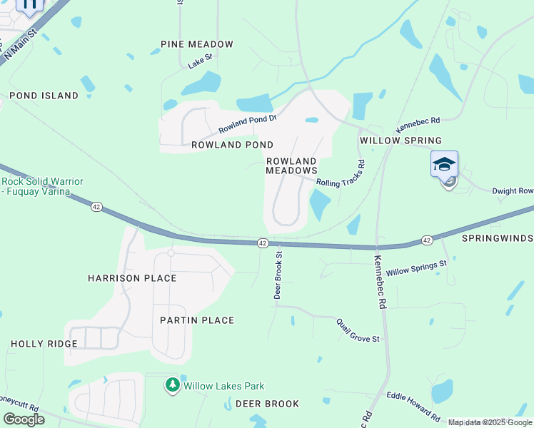 map of restaurants, bars, coffee shops, grocery stores, and more near 621 Spruce Meadows Lane in Wake County