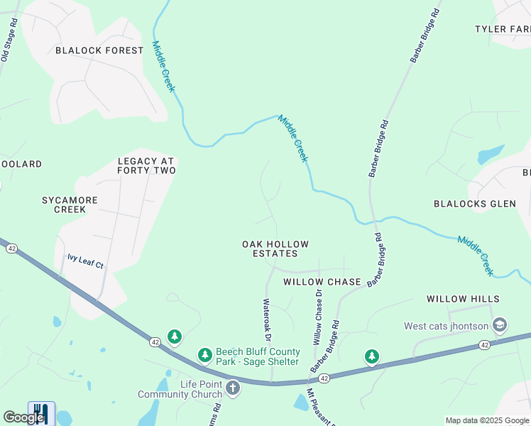 map of restaurants, bars, coffee shops, grocery stores, and more near 1100 Twillingate Drive in Wake County
