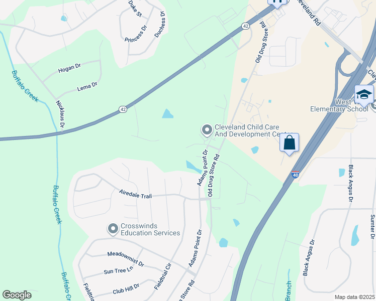 map of restaurants, bars, coffee shops, grocery stores, and more near 175 Japwood Place in Garner