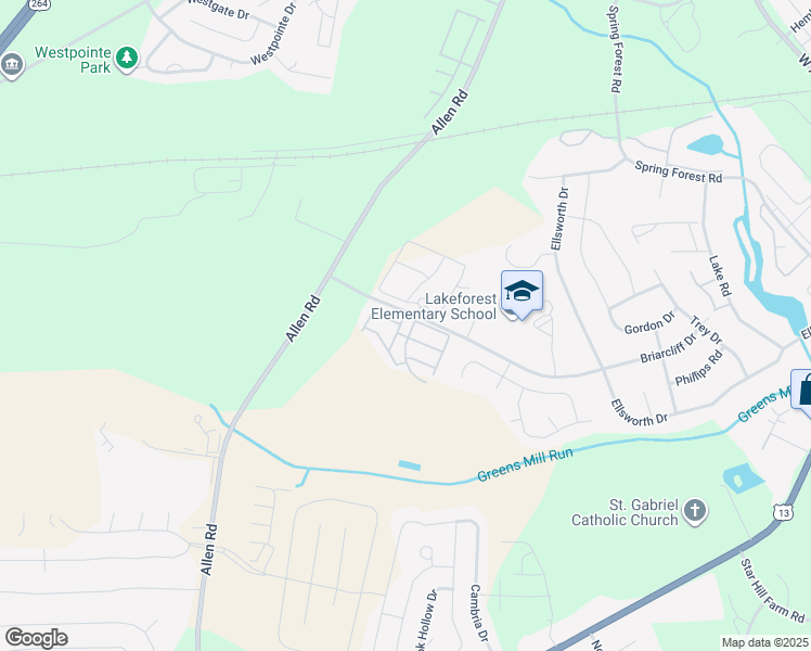 map of restaurants, bars, coffee shops, grocery stores, and more near 101 Fosbury Way in Greenville