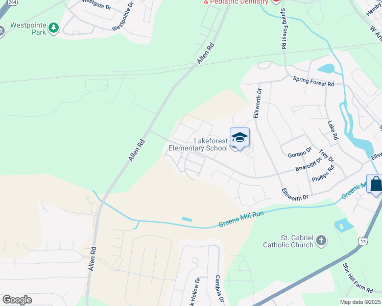 map of restaurants, bars, coffee shops, grocery stores, and more near 124 Chandler Drive in Greenville