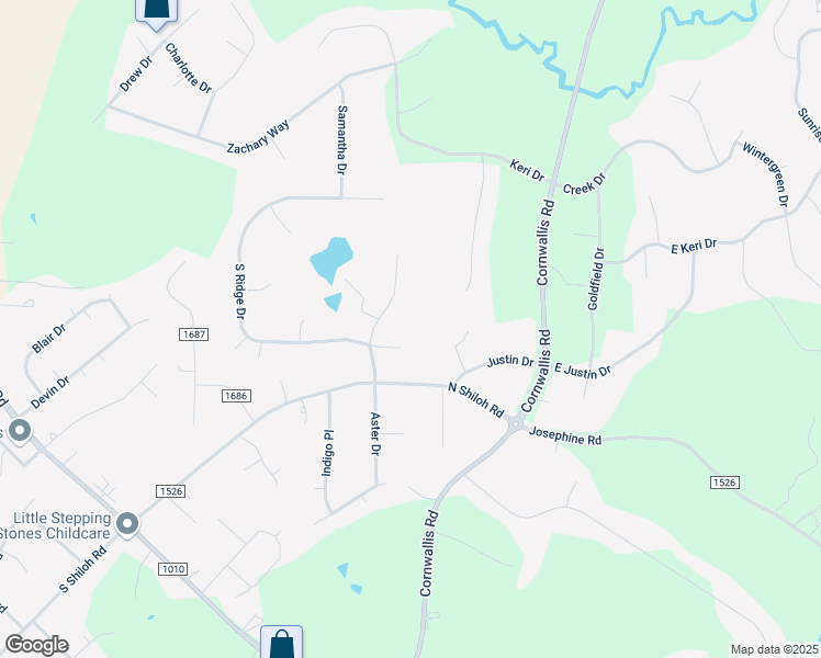 map of restaurants, bars, coffee shops, grocery stores, and more near 6913 Jason Circle in Garner