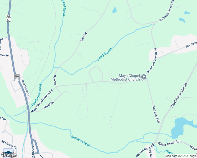 map of restaurants, bars, coffee shops, grocery stores, and more near 1500 Mays Chapel Church Road in Newton