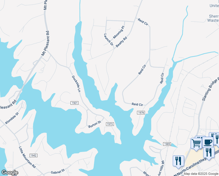 map of restaurants, bars, coffee shops, grocery stores, and more near 3662 Pleasant Lane in Sherrills Ford