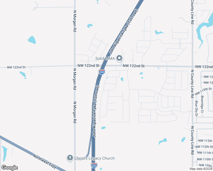 map of restaurants, bars, coffee shops, grocery stores, and more near John Kilpatrick Turnpike in Yukon