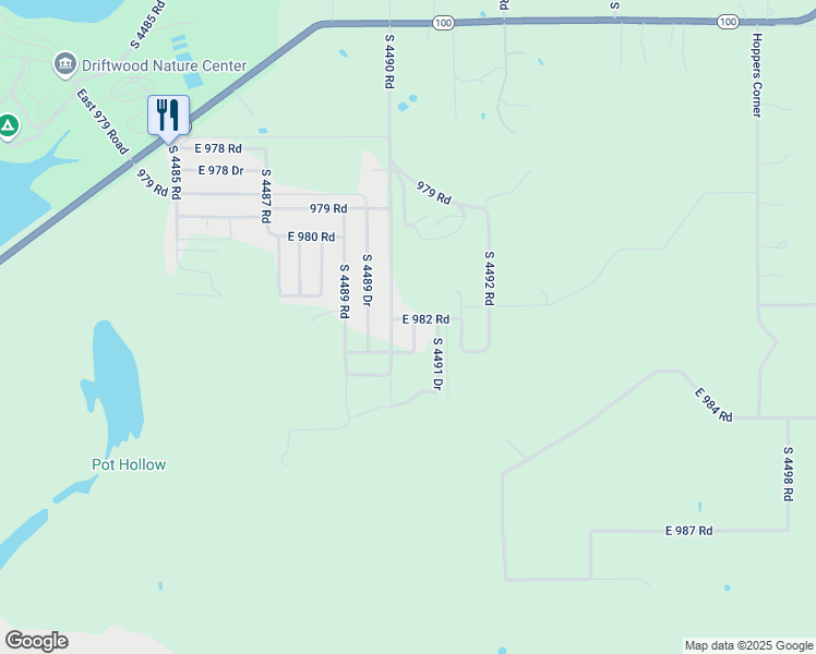 map of restaurants, bars, coffee shops, grocery stores, and more near 98155 South 4490 Road in Vian