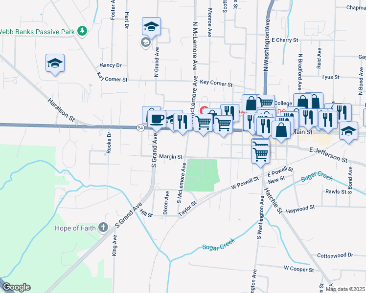 map of restaurants, bars, coffee shops, grocery stores, and more near 511 Margin Street in Brownsville