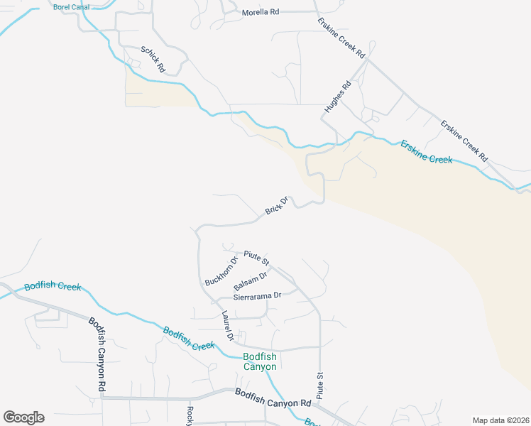 map of restaurants, bars, coffee shops, grocery stores, and more near Brick Drive in Bodfish