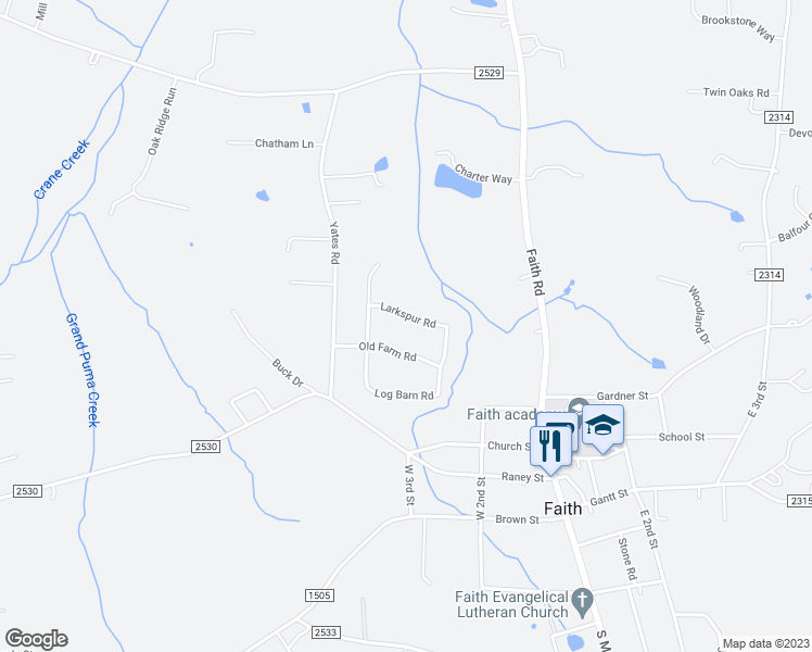 map of restaurants, bars, coffee shops, grocery stores, and more near 255 Larkspur Road in Salisbury