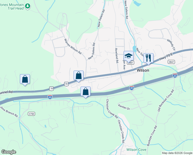 map of restaurants, bars, coffee shops, grocery stores, and more near 235 U.S. 70 in Swannanoa