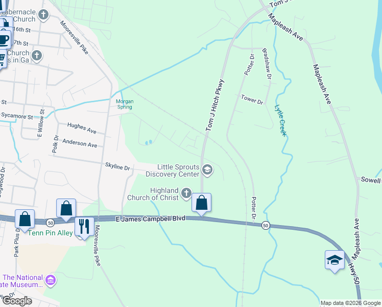 map of restaurants, bars, coffee shops, grocery stores, and more near 2335 Precast Drive in Columbia