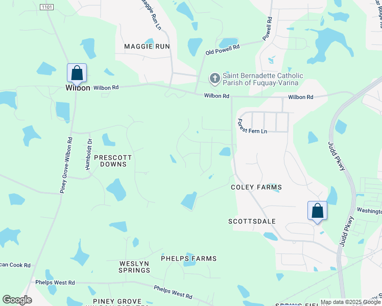 map of restaurants, bars, coffee shops, grocery stores, and more near Fairing View Way in Fuquay-Varina