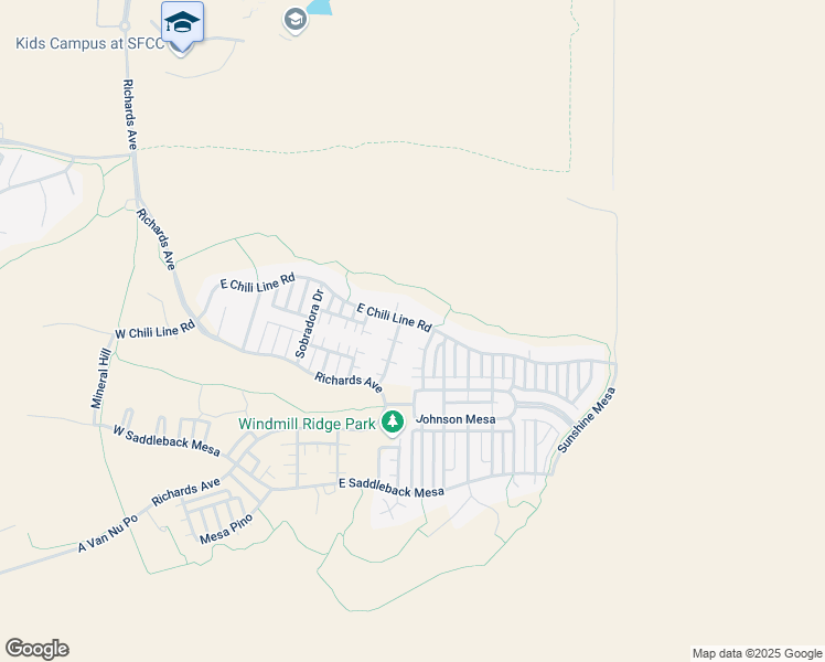 map of restaurants, bars, coffee shops, grocery stores, and more near 144 East Chili Line Road in Santa Fe