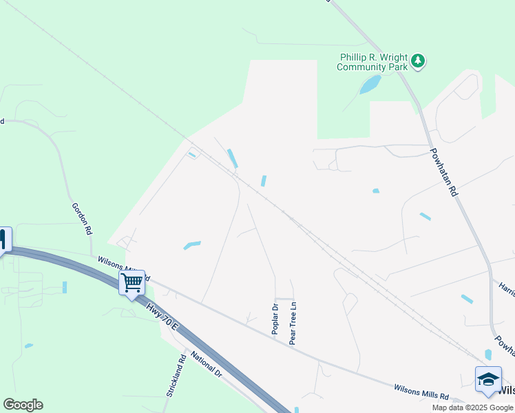 map of restaurants, bars, coffee shops, grocery stores, and more near 152 Poplar Drive in Clayton