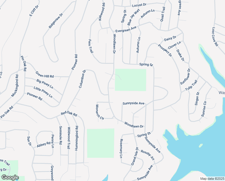 map of restaurants, bars, coffee shops, grocery stores, and more near 104 Jennifer Place in Fairfield Bay