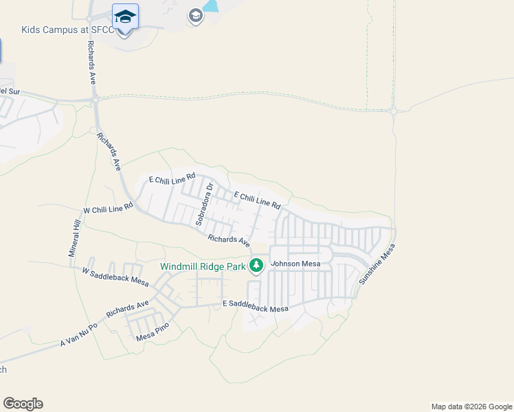map of restaurants, bars, coffee shops, grocery stores, and more near 144 East Chili Line Road in Santa Fe