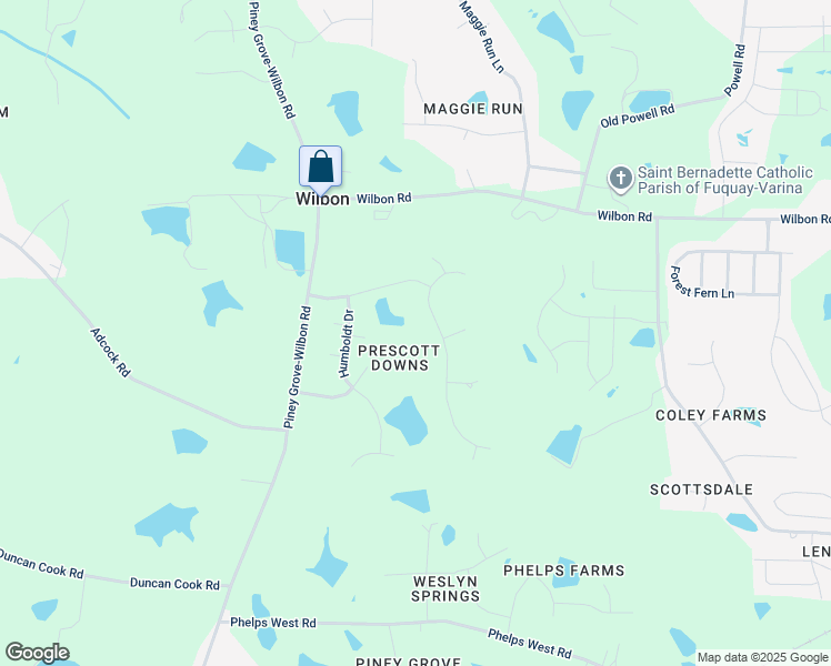 map of restaurants, bars, coffee shops, grocery stores, and more near 6612 Wavcott Drive in Fuquay Varina