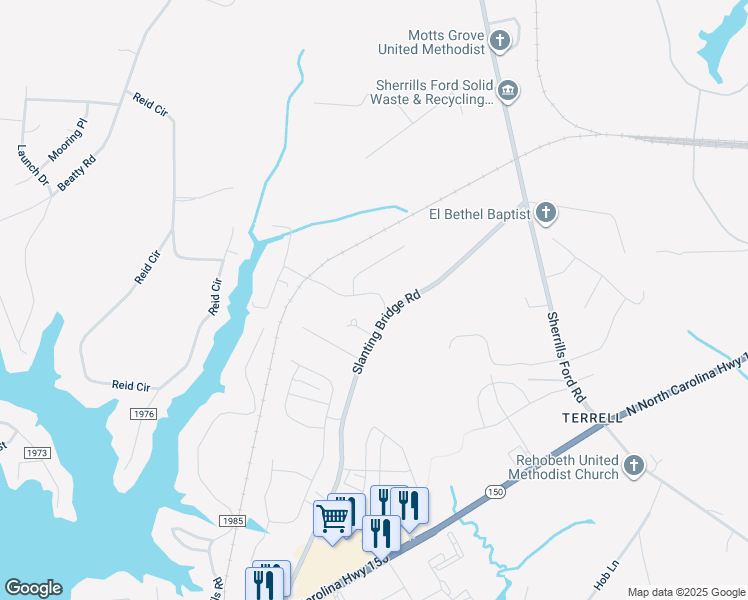 map of restaurants, bars, coffee shops, grocery stores, and more near 7923 Stillwater Drive in Sherrills Ford