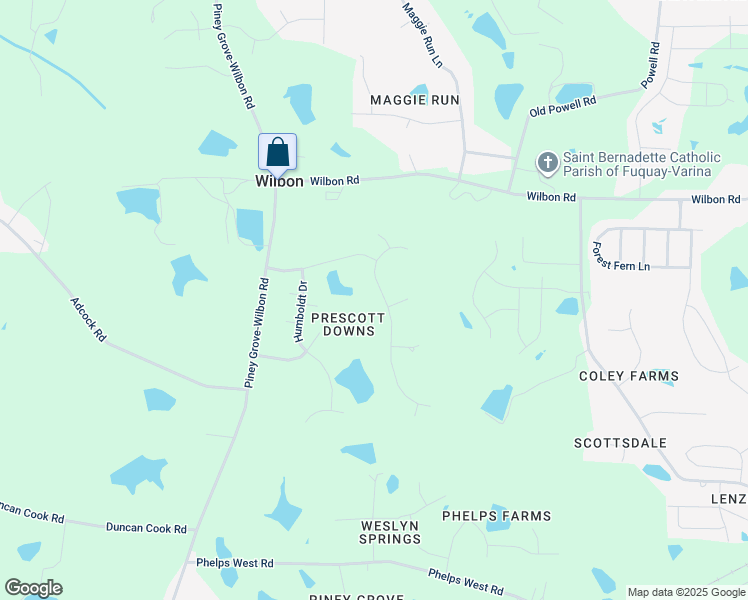 map of restaurants, bars, coffee shops, grocery stores, and more near 6612 Wavcott Drive in Fuquay Varina