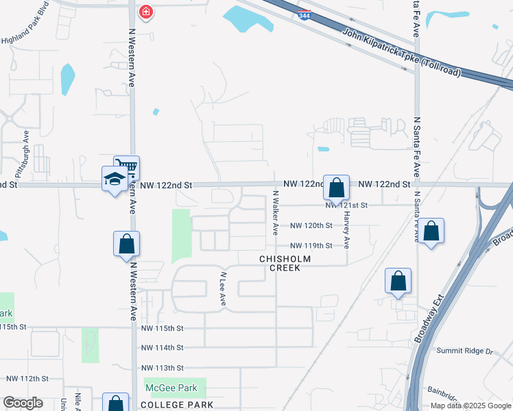 map of restaurants, bars, coffee shops, grocery stores, and more near 621 Northwest 121st Street in Oklahoma City
