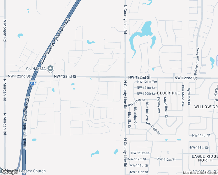 map of restaurants, bars, coffee shops, grocery stores, and more near 9116 Northwest 121st Street in Yukon