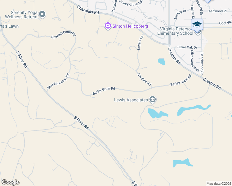 map of restaurants, bars, coffee shops, grocery stores, and more near 1655 Barley Grain Road in Paso Robles