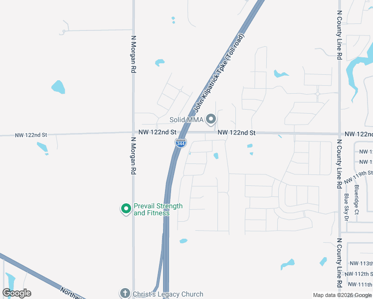 map of restaurants, bars, coffee shops, grocery stores, and more near 11326-13692 John Kilpatrick Turnpike in Oklahoma City