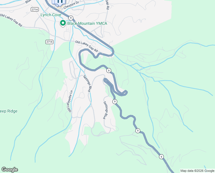 map of restaurants, bars, coffee shops, grocery stores, and more near 164 Settings Boulevard in Black Mountain