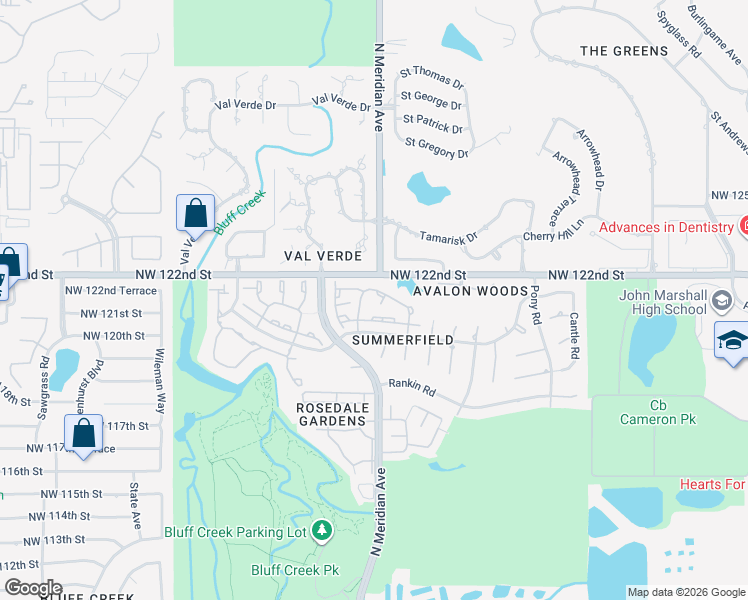 map of restaurants, bars, coffee shops, grocery stores, and more near 4404 Dahoon Drive in Oklahoma City