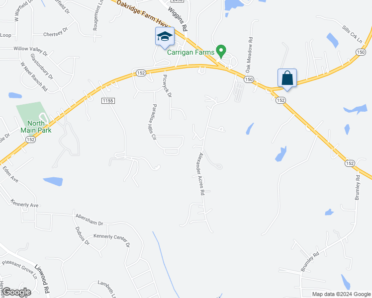 map of restaurants, bars, coffee shops, grocery stores, and more near 182 Paradise Hills Circle in Mooresville