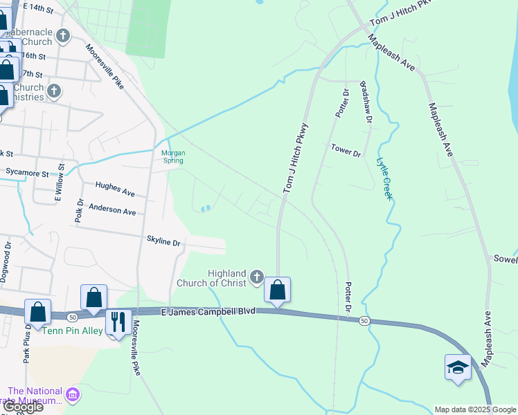 map of restaurants, bars, coffee shops, grocery stores, and more near 2412 Precast Drive in Columbia