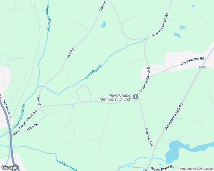 map of restaurants, bars, coffee shops, grocery stores, and more near 1606 Mays Chapel Church Road in Newton