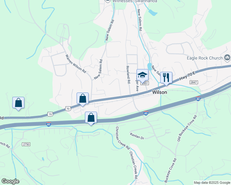 map of restaurants, bars, coffee shops, grocery stores, and more near 1984 U.S. 70 in Swannanoa