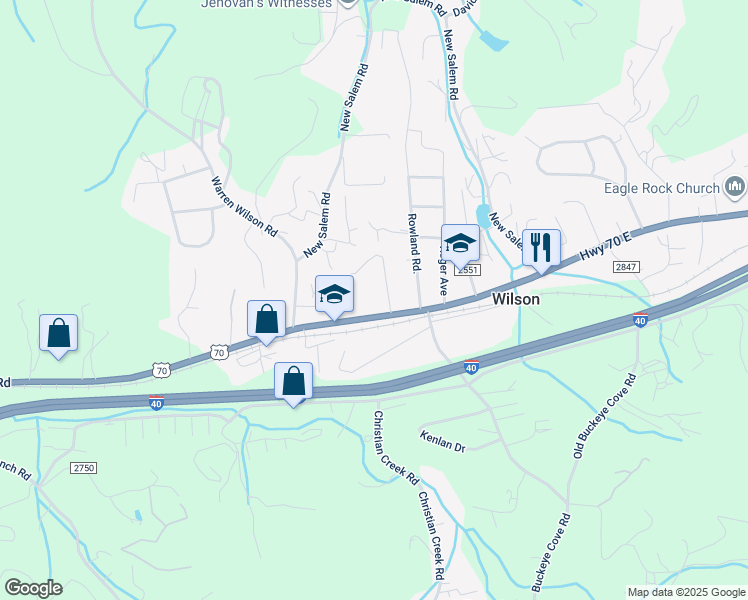 map of restaurants, bars, coffee shops, grocery stores, and more near 1984 U.S. 70 in Swannanoa