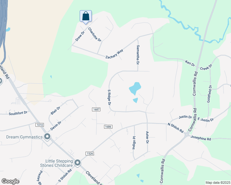 map of restaurants, bars, coffee shops, grocery stores, and more near 111 Lakeview Court in Garner