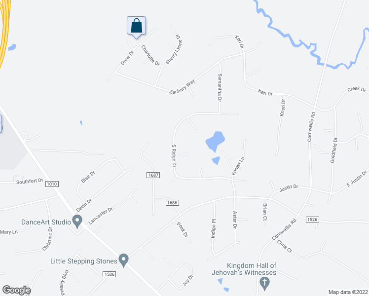 map of restaurants, bars, coffee shops, grocery stores, and more near 111 Lakeview Court in Garner