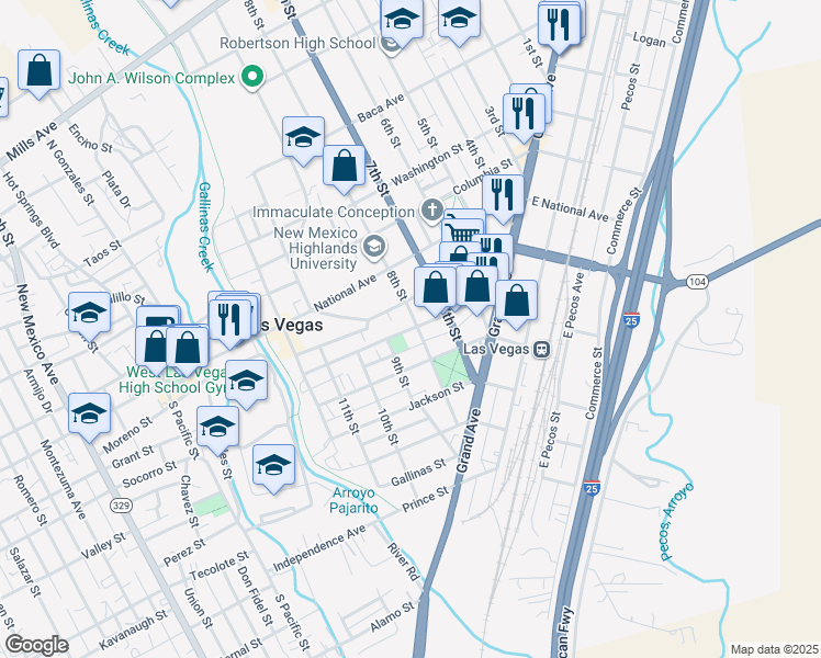 map of restaurants, bars, coffee shops, grocery stores, and more near 822 Douglas Avenue in Las Vegas