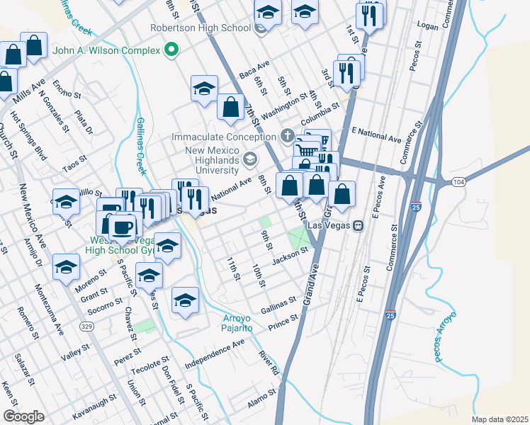 map of restaurants, bars, coffee shops, grocery stores, and more near 814 Douglas Avenue in Las Vegas