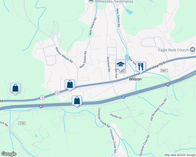 map of restaurants, bars, coffee shops, grocery stores, and more near 1984 U.S. 70 in Swannanoa