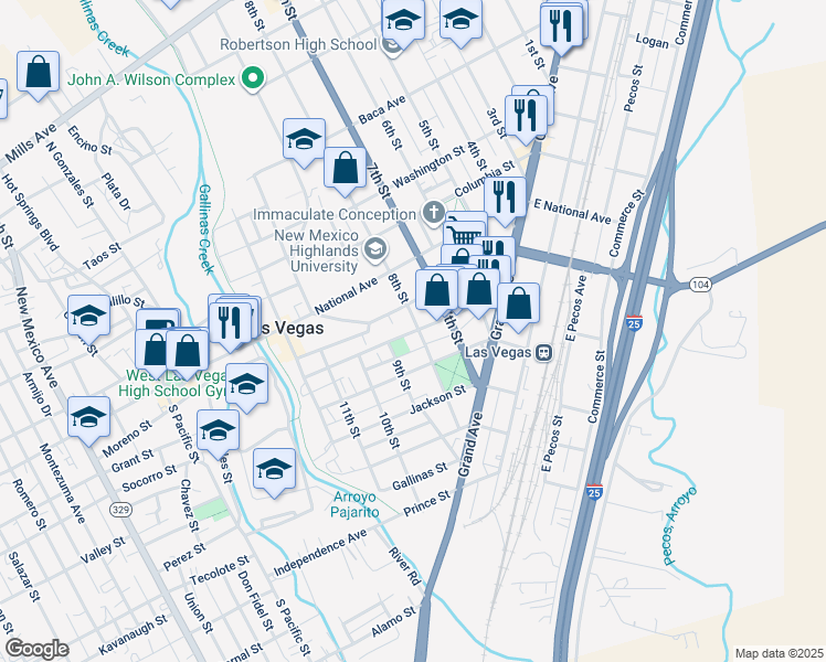 map of restaurants, bars, coffee shops, grocery stores, and more near 818 Douglas Avenue in Las Vegas