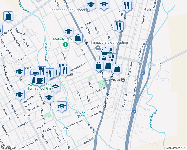 map of restaurants, bars, coffee shops, grocery stores, and more near 814 Douglas Avenue in Las Vegas