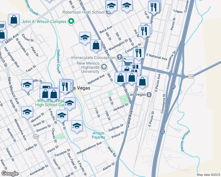 map of restaurants, bars, coffee shops, grocery stores, and more near 812 Douglas Avenue in Las Vegas
