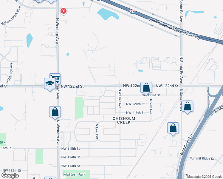 map of restaurants, bars, coffee shops, grocery stores, and more near 621 Northwest 121st Street in Oklahoma City