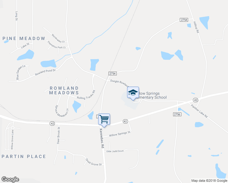 map of restaurants, bars, coffee shops, grocery stores, and more near 6706 Dwight Rowland Road in Fuquay-Varina