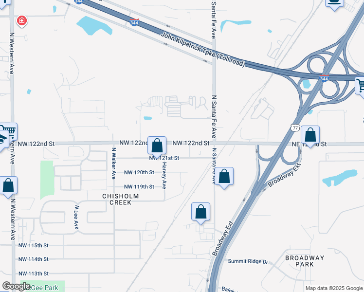 map of restaurants, bars, coffee shops, grocery stores, and more near 210 Northwest 122nd Street in Oklahoma City