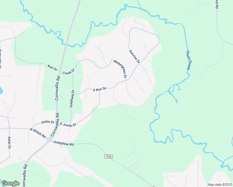 map of restaurants, bars, coffee shops, grocery stores, and more near 105 Foxglove Drive in Garner