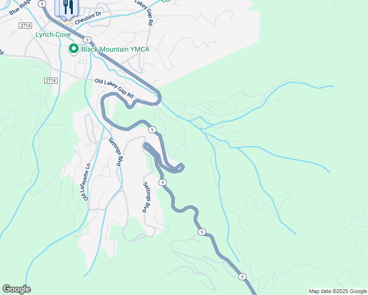 map of restaurants, bars, coffee shops, grocery stores, and more near 82 Mountain View Road in Black Mountain