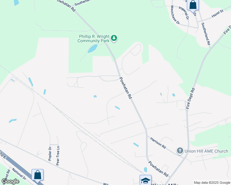 map of restaurants, bars, coffee shops, grocery stores, and more near 104 Pricket Lane in Clayton