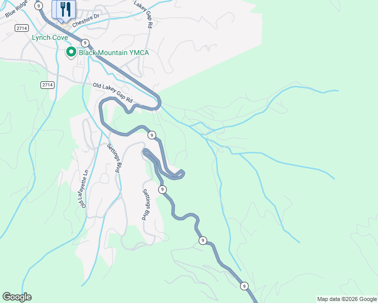 map of restaurants, bars, coffee shops, grocery stores, and more near 79 Mountain View Road in Black Mountain