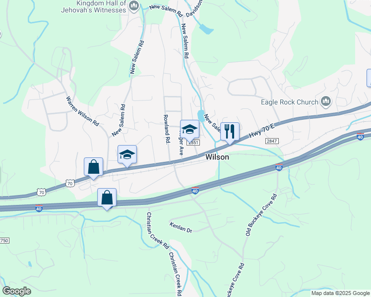 map of restaurants, bars, coffee shops, grocery stores, and more near 112 Reger Avenue in Swannanoa